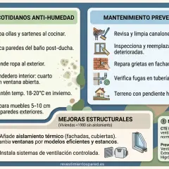Consejos para evitar el moho en las paredes: ventila, seca, repara grietas y mantén la temperatura.