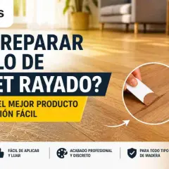 ¿Cómo quitar rayones del parquet? Muestra un producto para reparar suelos de madera rayados, fácil de aplicar y con acabado profesional.