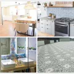 Cocina moderna, baño elegante y terraza con baldosas de gres. El gres es un material cerámico resistente y versátil.