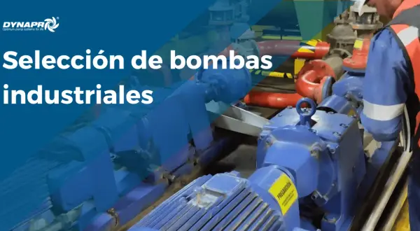 Selección de bombas industriales. Un técnico revisa un grupo de bombeo con tuberías rojas y azules.