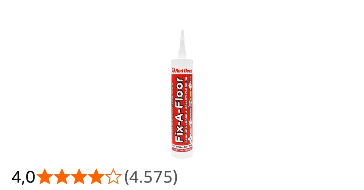 Adhesivo Fix-A-Floor para reparar baldosas sueltas y huecas. Ideal para madera, laminado y LVT.