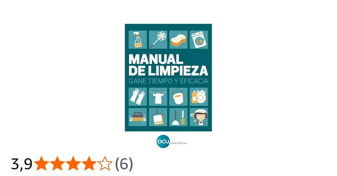 Manual de limpieza para una limpieza a fondo casa. Incluye iconos de productos y tareas de limpieza.