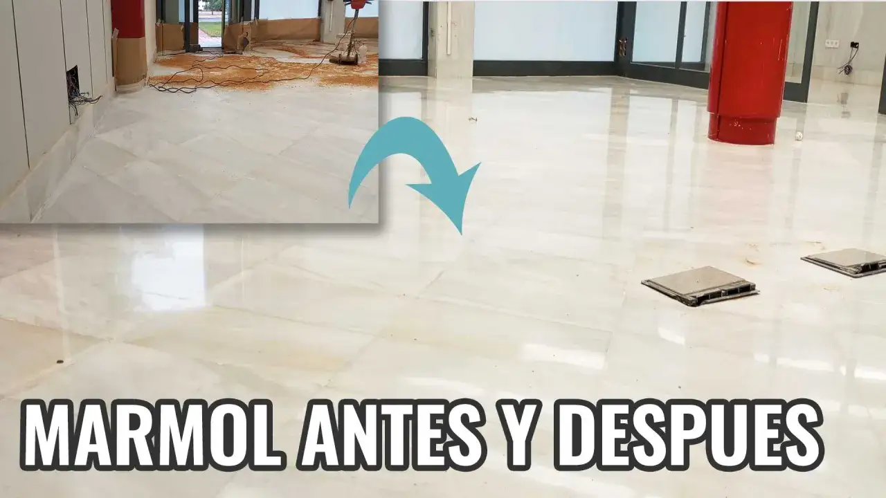 El proceso de lijar m&aacute;rmol transforma un suelo opaco en un brillo espectacular. Antes y despu&eacute;s de la restauraci&oacute;n.
